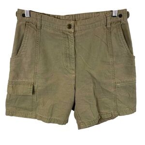 Vintage Woolrich Women's 12 High Rise Khaki Cargo Shorts Hiking Camping 90s Y2K